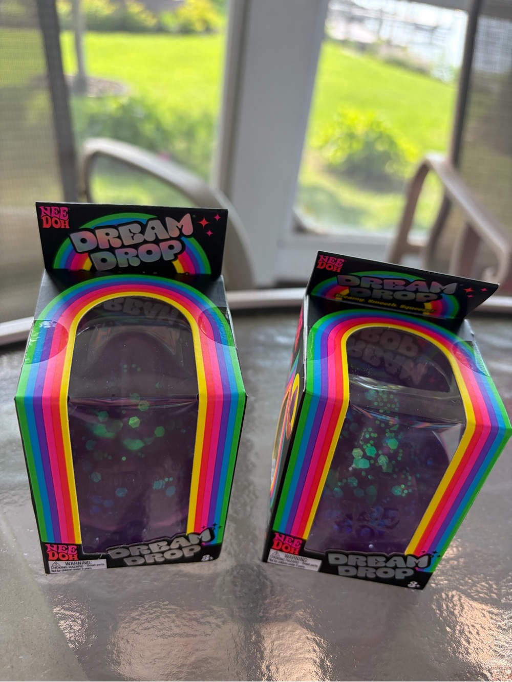 Nee doh Schylling Dream Drop Purple Glitter squishy. New.